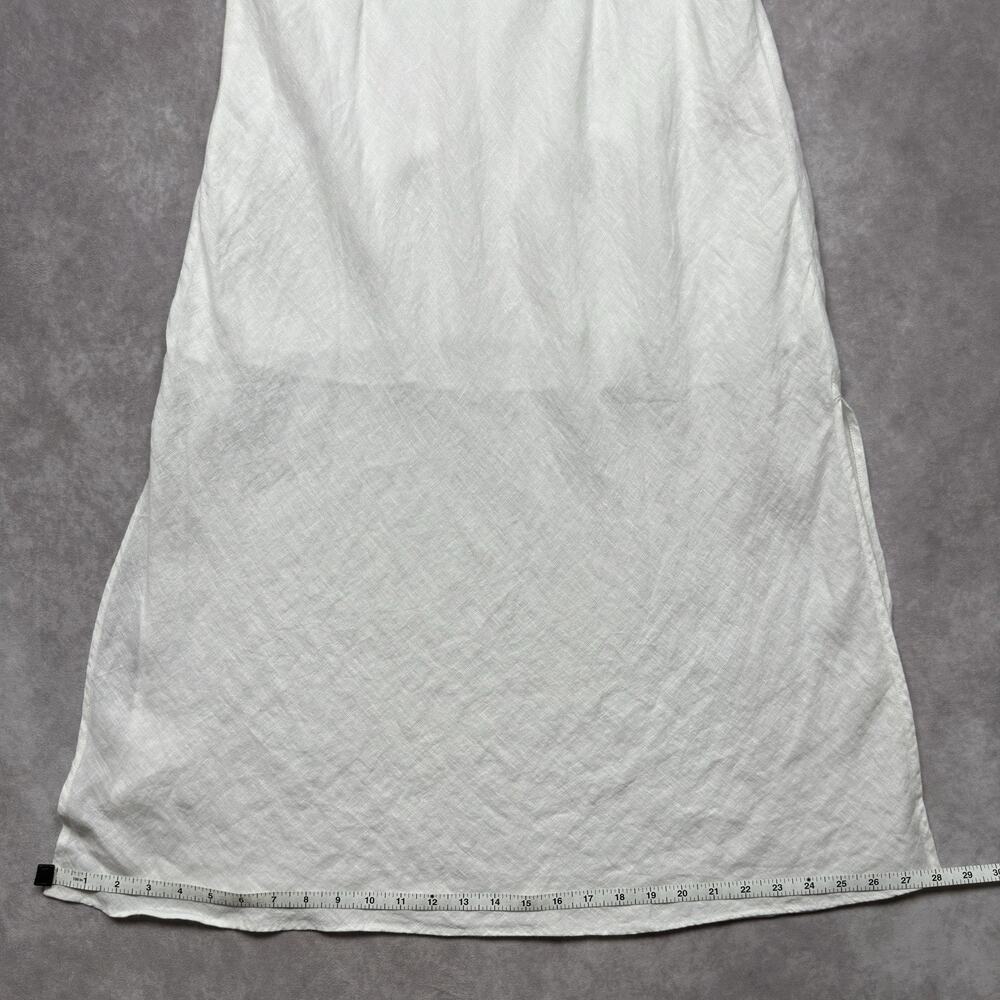 J Crew White 100% Linen Slip Skirt NWT Maxi Flounce Hem Pull On Half Lined Small - Picture 11 of 16
